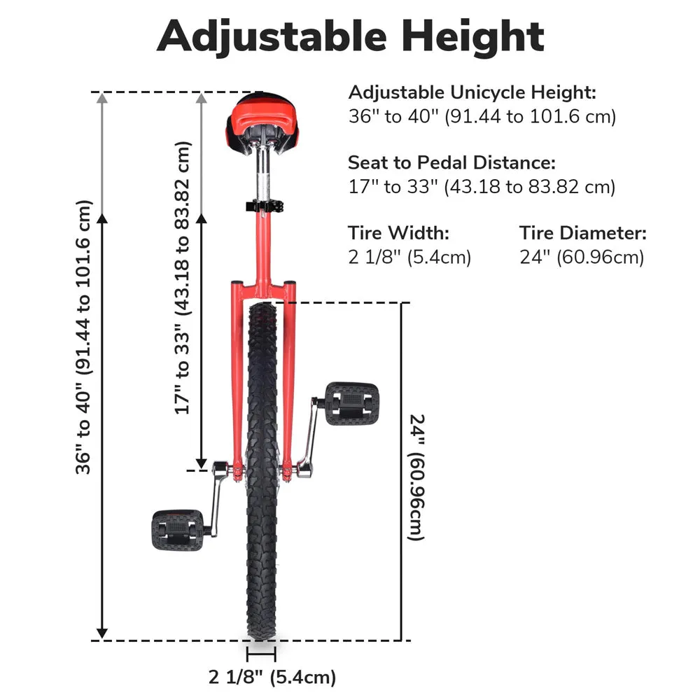TheLAShop 24 inch Wheel Unicycle Multiple Color