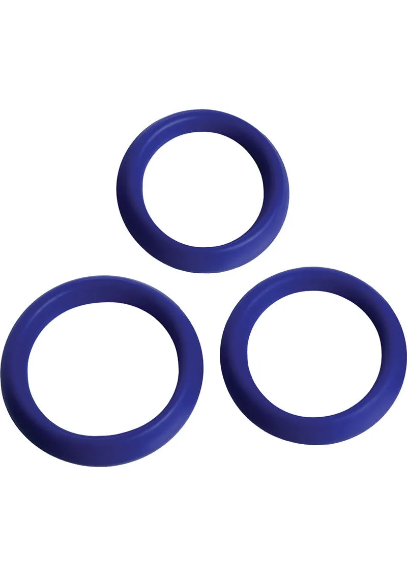Tm 3 Piece Silicone Erection Rings Blue