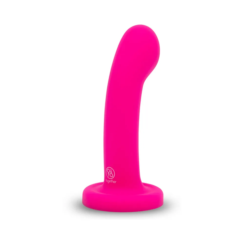 Together Pop 6 in. Silicone Dildo & Harness Set Pink