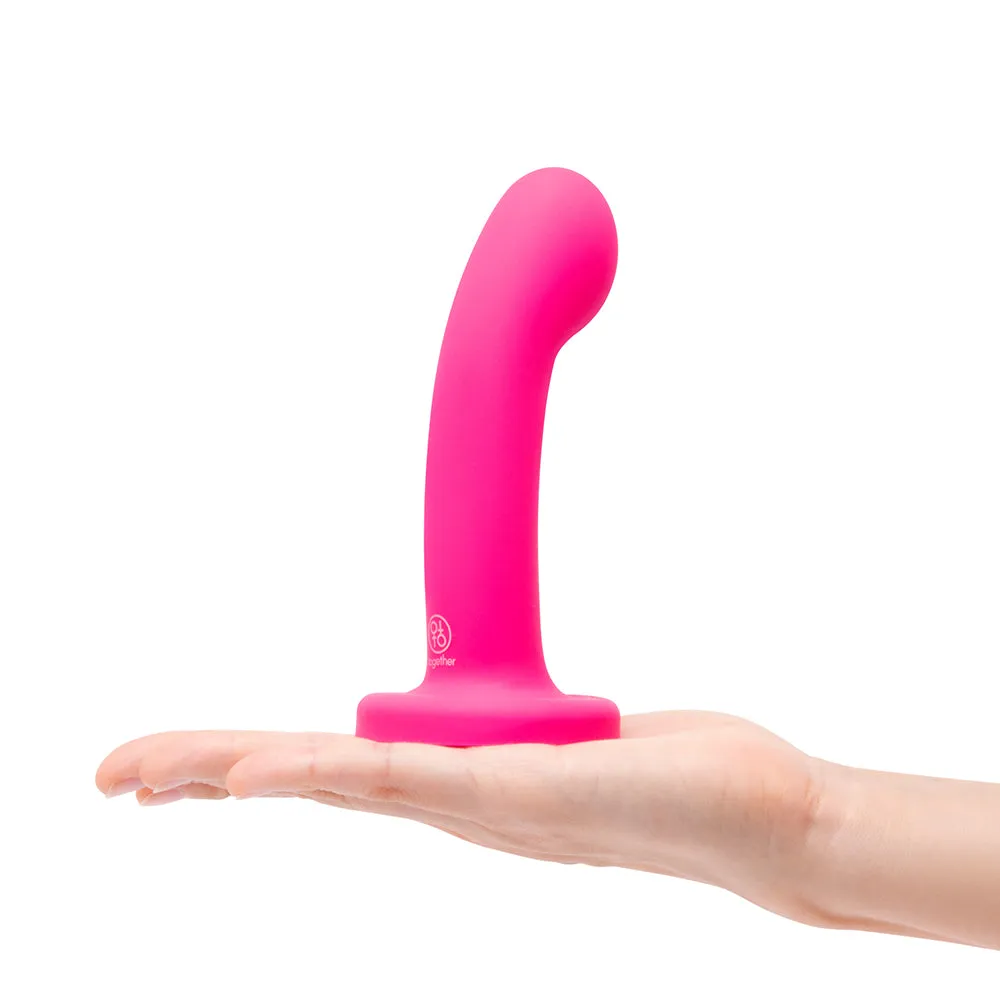 Together Pop 6 in. Silicone Dildo & Harness Set Pink