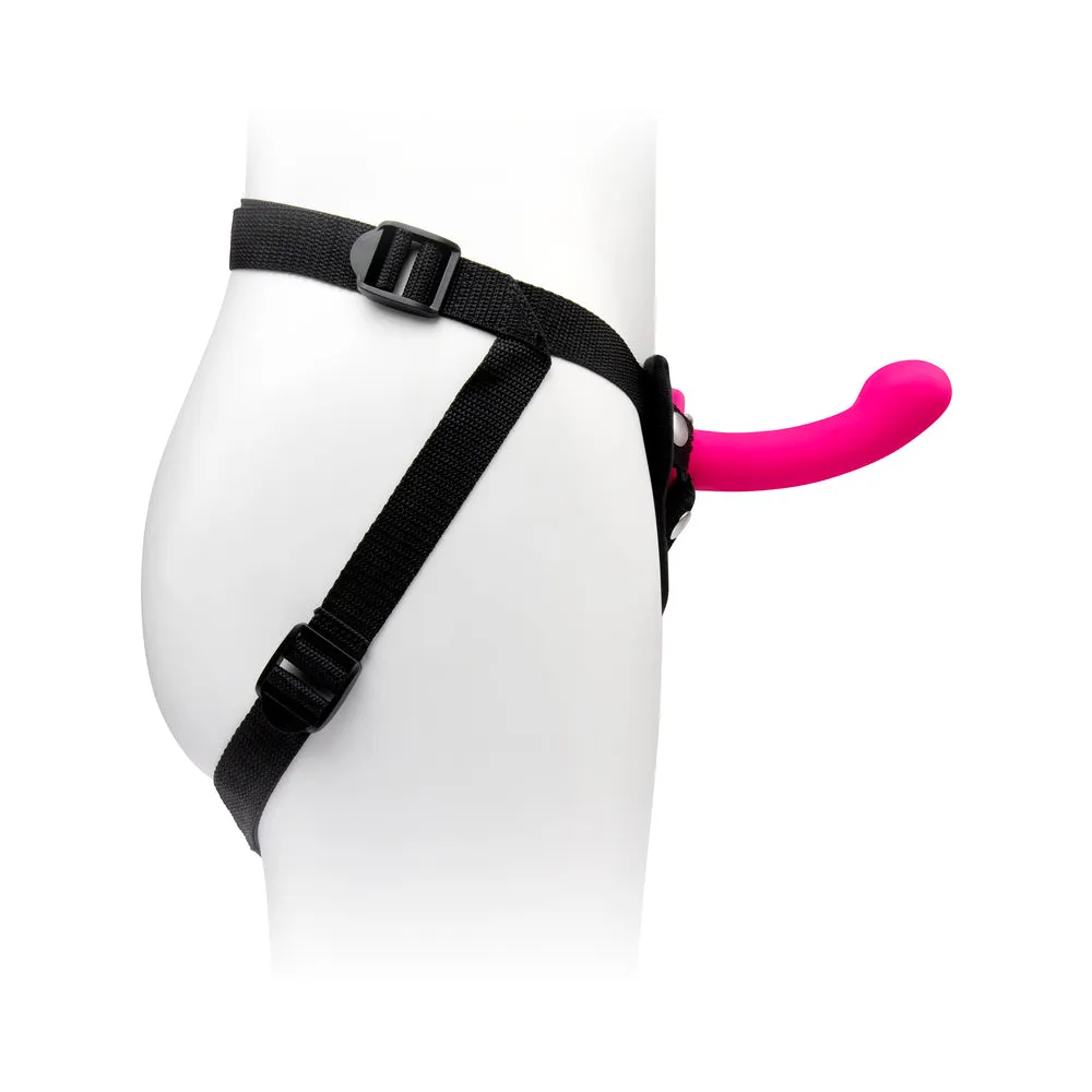 Together Pop 6 in. Silicone Dildo & Harness Set Pink