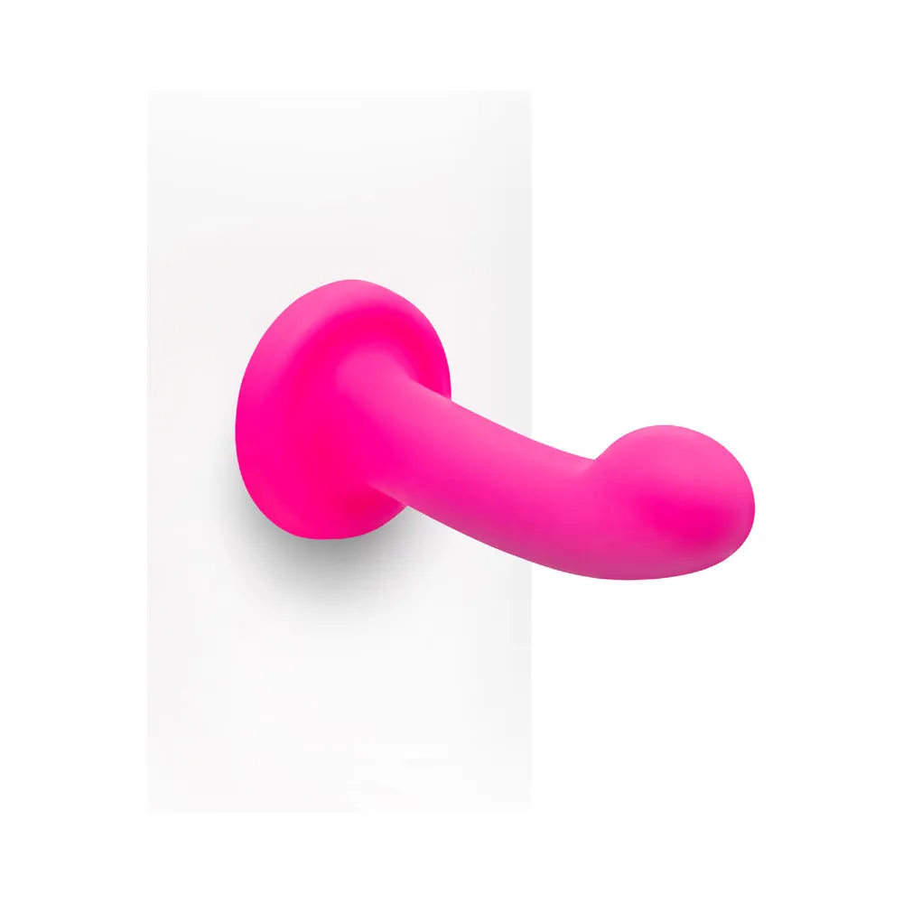 Together Pop 6 in. Silicone Dildo & Harness Set Pink