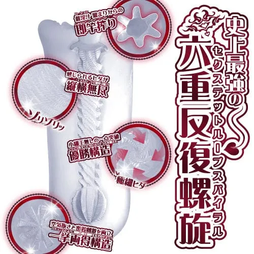 Toysheart - Vertical Fold Spiral Hard Onahole (Clear)