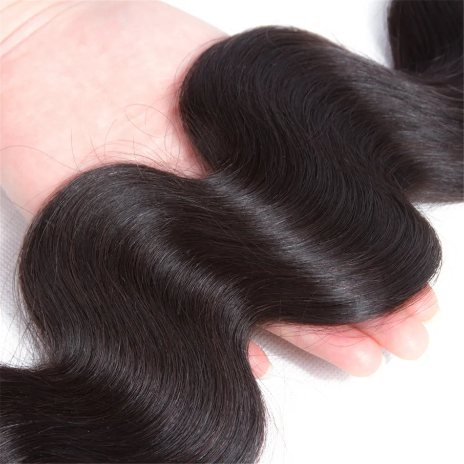 Tuneful 10A Body Wave Human Hair 3 Bundles With 4x4/5x5 Lace Closure 100% Remy Human Hair