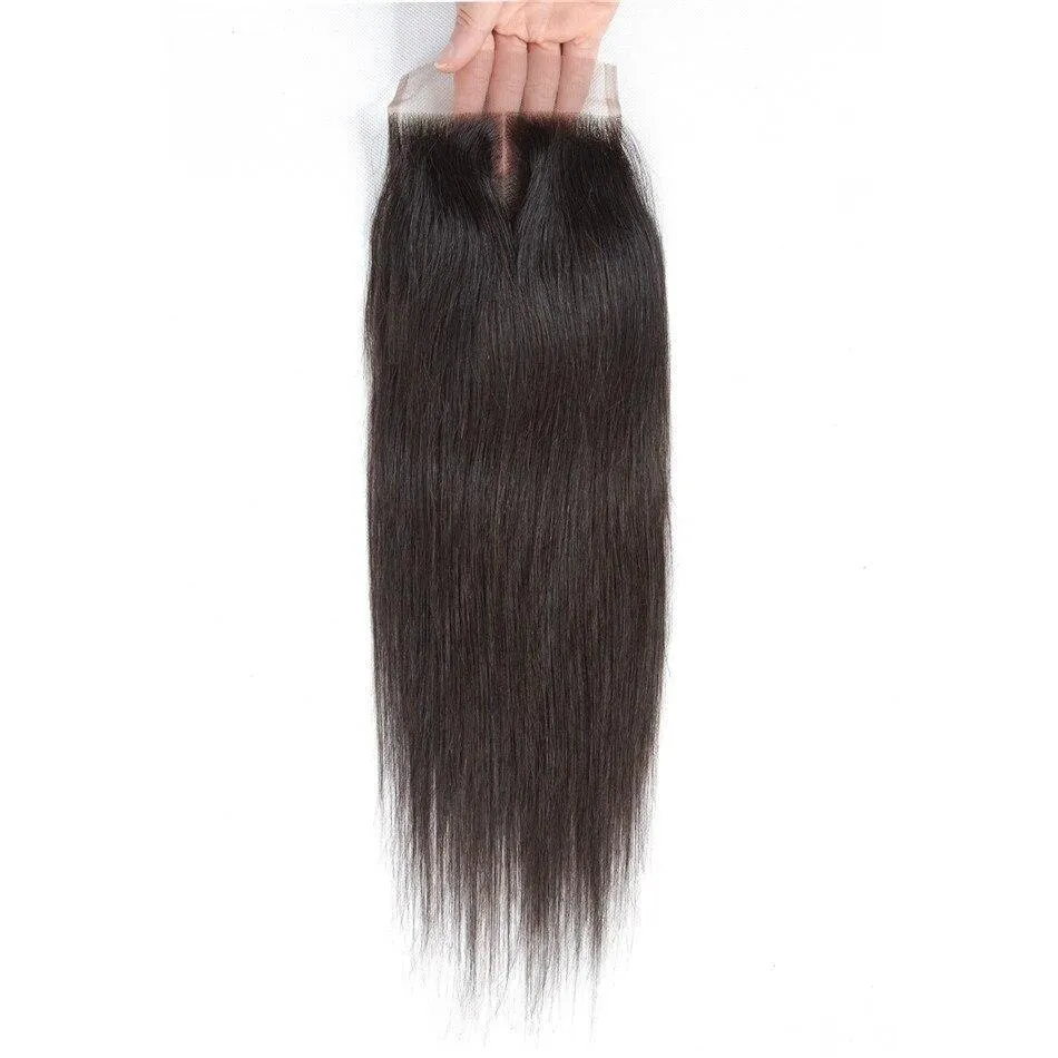 Tuneful 10A Straight Human Hair 4 Bundles With 4x4/5x5 Lace Closure 100% Remy Human Hair