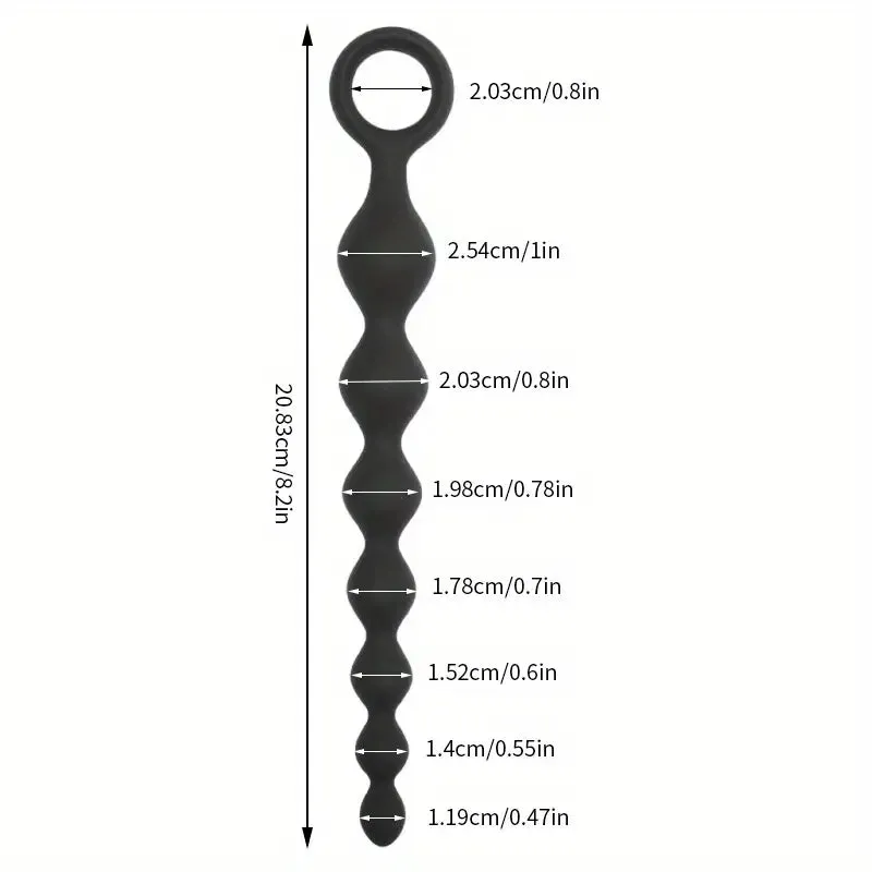 Unisex Premium Silicone Anal Plug With Beaded Ring Design For Stimulation