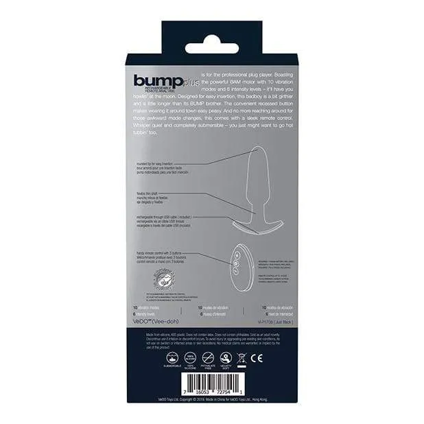 VeDO - Bump Plus Rechargeable Remote Control Anal Vibe