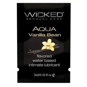 Wicked - Aqua Vanilla Bean Flavored Water Based Lubricant Sachet 3ml